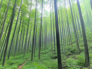 Fototapeta premium Lush Green Forest Illustration
