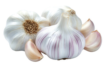 garlic bulbs and cloves isolated on black