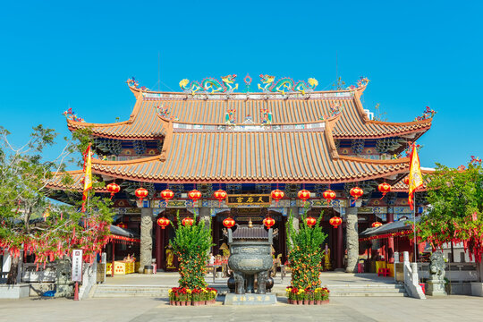 Tianhou Temple (aka Tianhou  Palace, Mazu Temple) scenery in Xunliao Bay, Huizhou City, Guangdong Province, China, during January