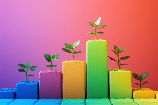 Vivid Growth in Business Progress Chart Illustration - Powered by Adobe