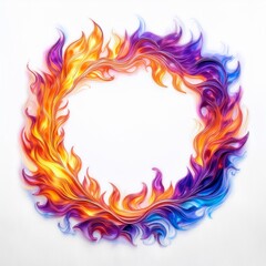 虹色の炎のフレームの背景イラスト。AIで生成