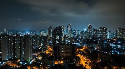 Obraz premium The night light city