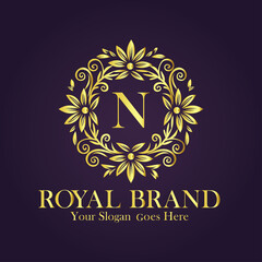 Luxury Gold Monogram Logo - Letter N
