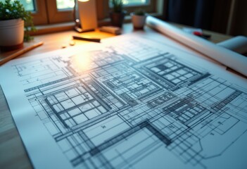 detailed close intricate architectural blueprint illustrating complex patterns, architecture, design, sketch, layout, structure, engineering, draft