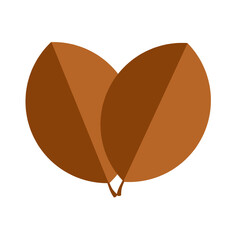vector leaf icon, autumn leaves on blank, leaf logo, vector illustration of a leaf, heart shaped leaf, leaf png, leaves sticker, logo design, nature element, modern, simple, png, brown