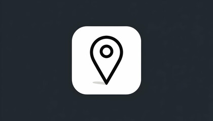 Location Pin Icon on Rounded Square Indicates Navigation and Direction