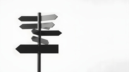 An empty directional signpost offers a blank choice along the road