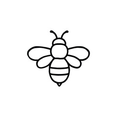 Bee icon vector, Minimalist Bee Vector Art: Simple Black and White Line Drawing for Modern Designs and Illustrations