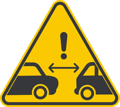 Isolated pictogram of safe distance between cars with an arrow indicator, promoting road safety sign keep safe distance