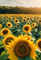 Fototapeta premium sunflowers in the field