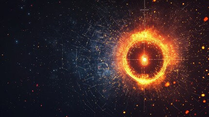 Glowing quantum encryption firewall protecting ultrasecure AIdriven cybersecurity networks