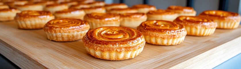 Indulge in these exquisite golden almond tartlets, each a miniature masterpiece Showcasing a crisp, buttery crust that yields to a soft, luscious interior, these treats are perfect for any occasion