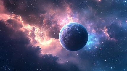 Naklejka premium Abstract planets and space background