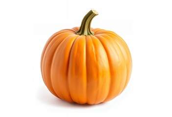 Isolated Orange Pumpkin on White Background for Halloween or Thanksgiving