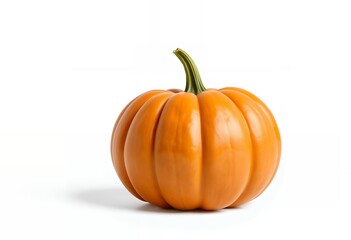 Obraz premium Orange Pumpkin Still Life on White Background for Halloween and Fall