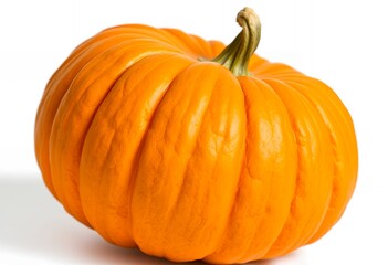 Obraz premium Bright Orange Pumpkin Isolated on White Background for Seasonal Decorations