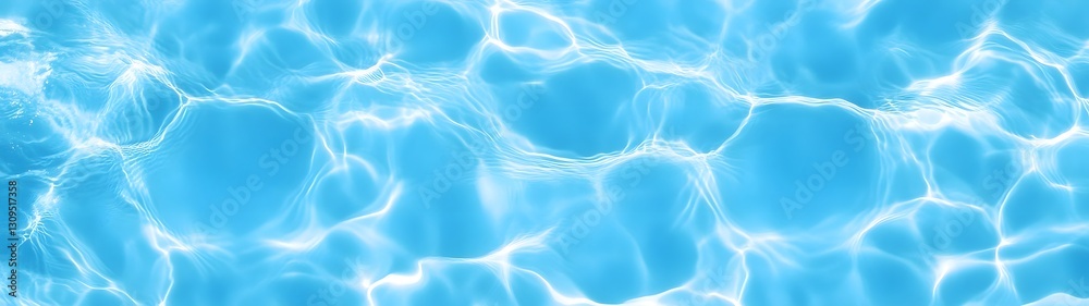 Poster Tranquil blue rippling water surface with shimmering reflections of light creating a serene and calming background for relaxation wellness or natural serenity concepts