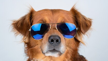 funny picture of a dog wearing sunglasses with white background