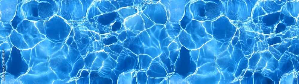 Aufkleber Tranquil blue water surface with mesmerizing rippling reflections and abstract geometric patterns  Soothing minimalist and calming background texture perfect for relaxation