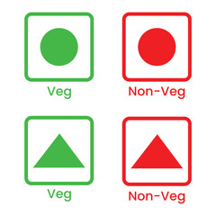 vegetarian sign, Veg logo, Veg symbol, Green color veg sign, Non vegetarian sign, Nonveg logo, NonVeg symbol