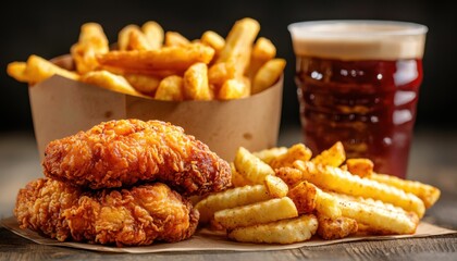 Indulge in the ultimate comfort food experience with our classic fried chicken combo meal, a symphony of juicy and crispy textures that define fast casual dining Savor the perfect blend of