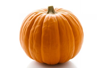 Obraz premium Isolated Orange Pumpkin on White Background for Fall and Halloween