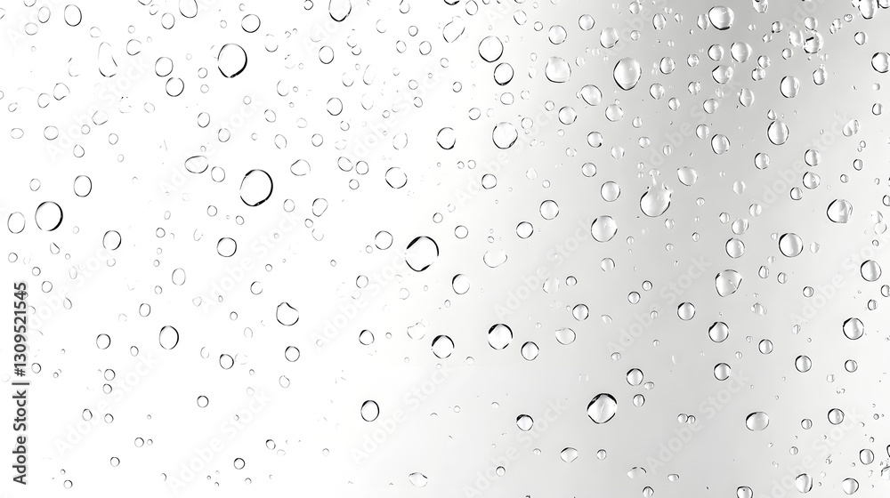 Poster Tranquil Raindrops Cascading on Transparent Glass Surface with Mesmerizing Pattern and Reflection