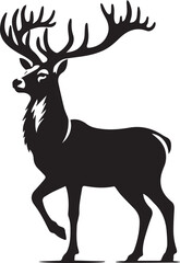 Obraz premium black deer silhouette vector, deer vector illustration, deer logo vector, deer vector icon, deer silhouette vector isolated on white background