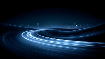 Abstract Night Cityscape with Light Trails