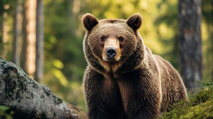 Fototapeta premium Brown bear in the forest 