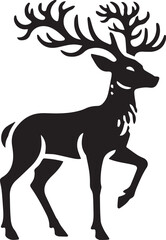 black deer silhouette vector, deer vector illustration, deer logo vector, deer vector icon, deer silhouette vector isolated on white background