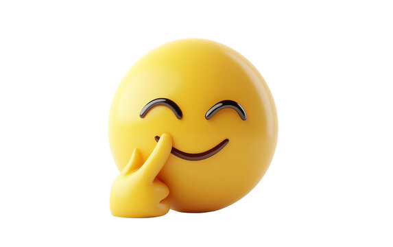A high-quality 3D emoji showcasing a finger over the lips signaling silence and discretion Isolated on transparent background PNG