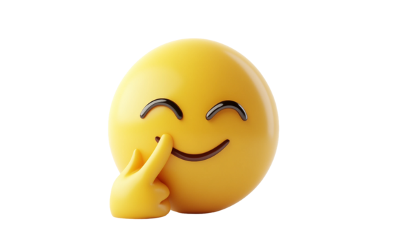 A high-quality 3D emoji showcasing a finger over the lips signaling silence and discretion Isolated on transparent background PNG
