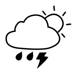 Weather line icon set