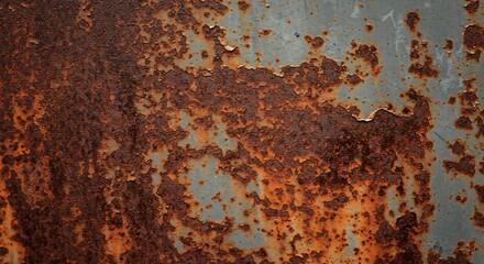 Rustic Metal Texture Richly Patinaed Brown Orange Tones. AI Generated
