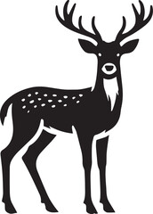 black deer silhouette vector, deer vector illustration, deer logo vector, deer vector icon, deer silhouette vector isolated on white background