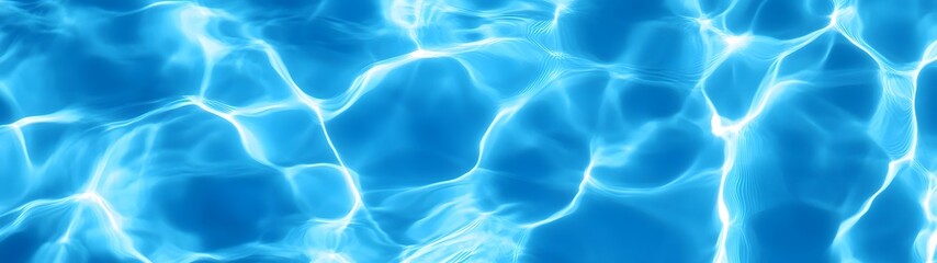 Obraz premium Tranquil Shimmering Blue Water Surface with Gentle Ripple Patterns in an Inviting Swimming Pool Reflecting the Natural Surroundings