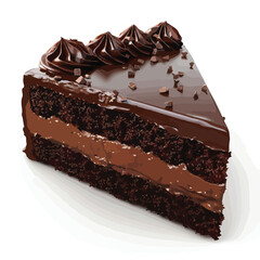 Chocolate Birthday Cake 3D Render Icon
