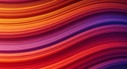 Vibrant Warm Hues Flowing Abstract Waves. AI Generated