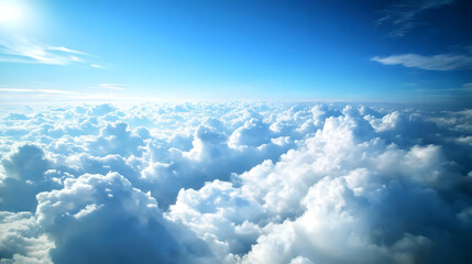 Fototapeta premium Beautiful Sky Above Clouds with Soft Lighting and Vast Horizon