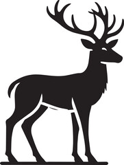 black deer silhouette vector, deer vector illustration, deer logo vector, deer vector icon, deer silhouette vector isolated on white background