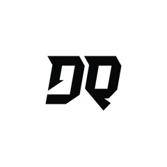 Fototapeta premium DQ monogram logo design letter text name symbol monochrome logotype alphabet character simple logo