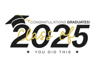Class of 2025 vector illustration. Festive celebration design for graduation events and announcements. Congratulations graduates design template for social media posts to honor graduates.