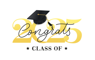 Class of 2025 vector illustration. Festive celebration design for graduation events and announcements. Congratulations graduates design template for social media posts to honor graduates.