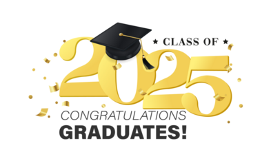 Class of 2025 vector illustration. Festive celebration design for graduation events and announcements. Congratulations graduates design template for social media posts to honor graduates.