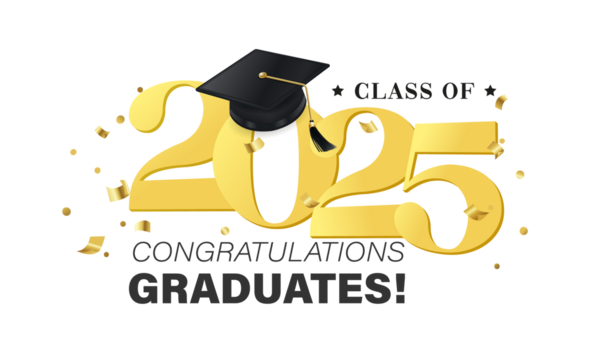 Class of 2025 vector illustration. Festive celebration design for graduation events and announcements. Congratulations graduates design template for social media posts to honor graduates.