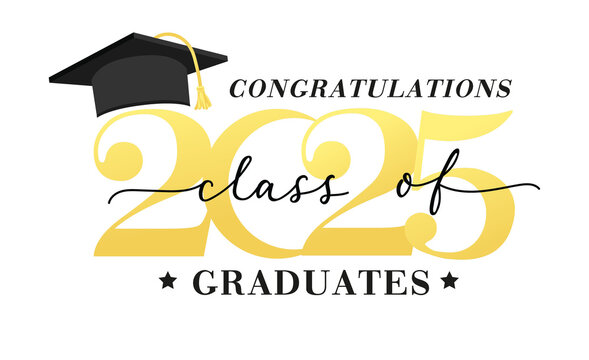 Class of 2025 vector illustration. Festive celebration design for graduation events and announcements. Congratulations graduates design template for social media posts to honor graduates. - Powered by Adobe