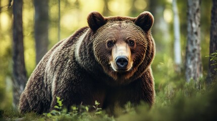 Fototapeta premium Brown bear in the forest