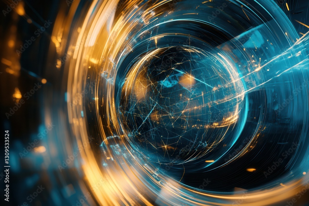 Poster Modern abstract background with a stylized globe and glowing lines symbolizing international relations and connectivity Generative AI