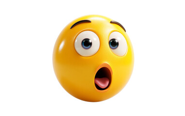 A digital rendering of a 3D emoji portraying a stunned reaction to something completely unexpected Isolated on transparent background PNG